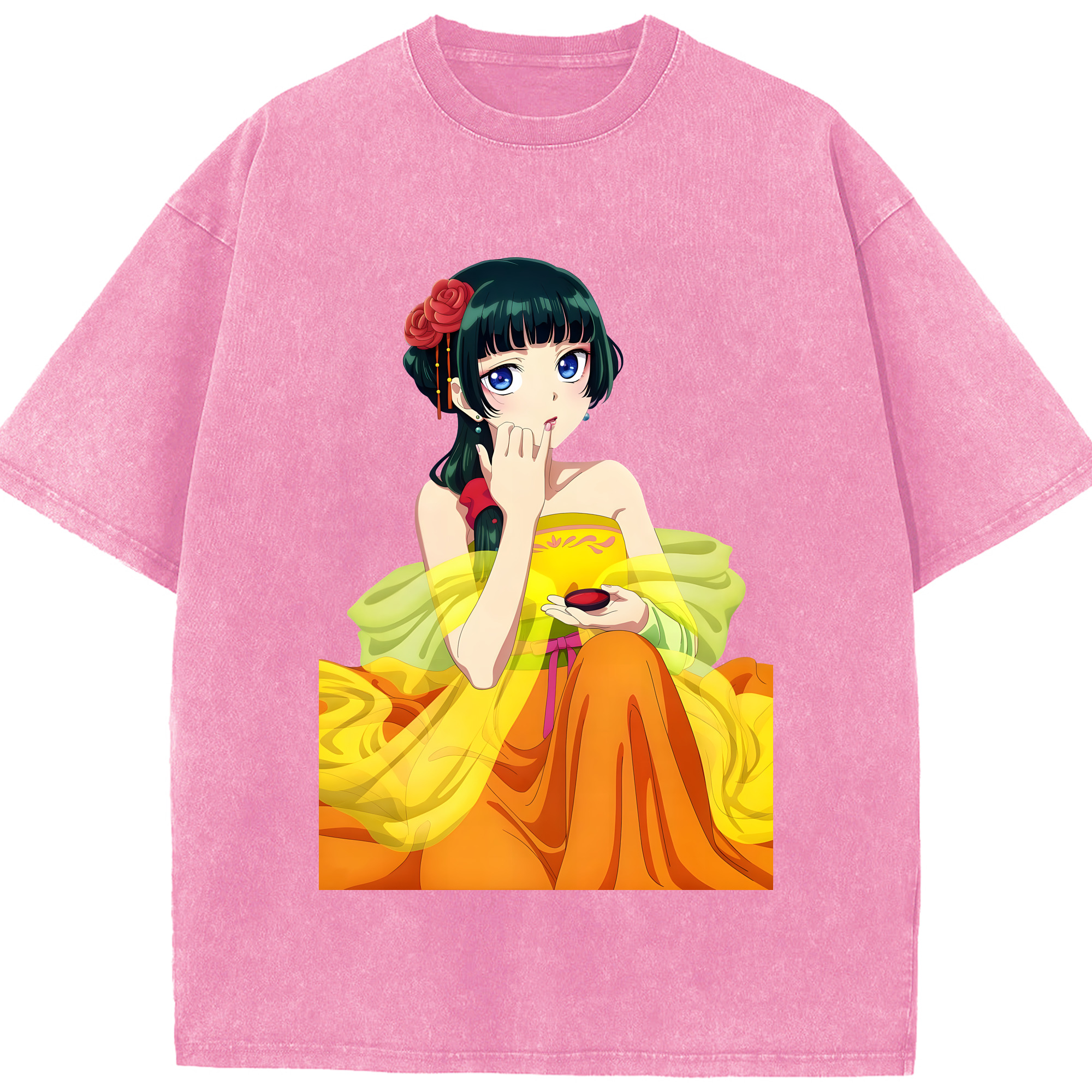（画像用） 薬屋のひとりごと The Apothecary Diaries 綿100% ヴィンテージ風 半袖Tシャツ（フロントプリント）